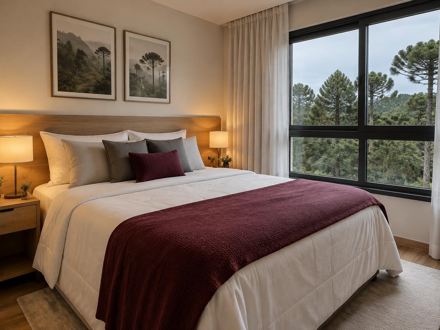 Suíte principal do apartamento com cama queen